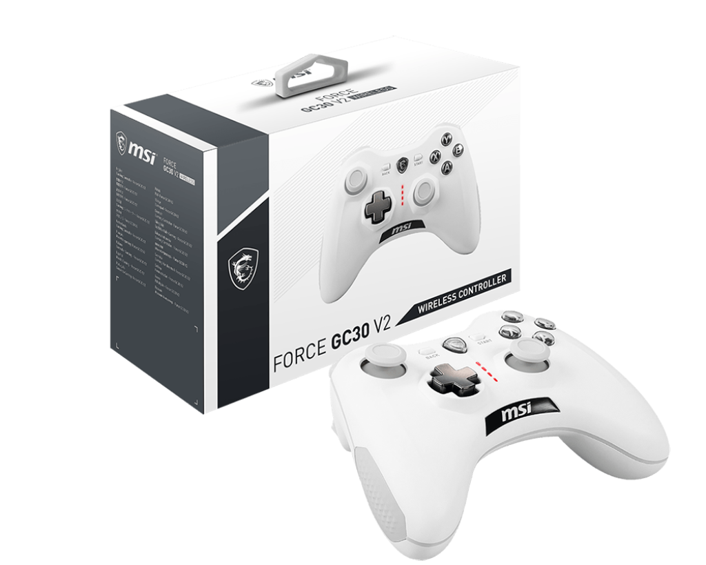 MSI Force GC30V2 Wireless Gaming Controller, Dual Vibration Motors, Dual Connection Modes, Interchangable D-Pads, Compatible with PC & Android MSI Force GC30V2 Wireless Gaming Controller, Dual Vibration Motors, Dual Connection Modes, Interchangable D-Pads, Compatible with PC & Android